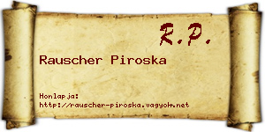 Rauscher Piroska névjegykártya